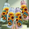 1PC Sunflower Daisy Summer Flower Print 750ml Color Plastic Sports Water Bottle Leakproof Flip Straw Lid Suitable for Sports Office Home Use