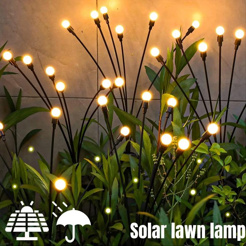Solar Firefly Lights 6/8/LEDs Outdoor Garden Vibrant Swing Lights IP65 Waterproof Lamps for Patio Pathway Yard Christmas Decor