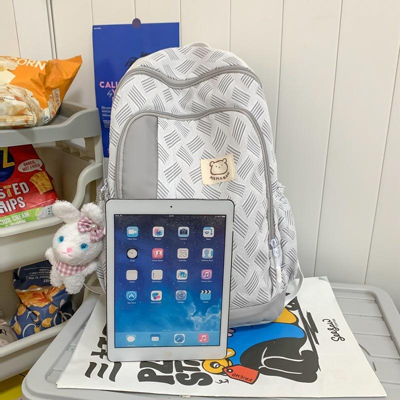 School bag girls college students new Japanese backpack high school junior high school students splicing large capacity simple backpack