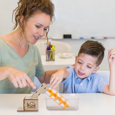 Elevador de Água Parafuso de Arquimedes DIY Kit de Ciência STEM de Madeira para Crianças Modelo de Engenharia Hidráulica de Manivela Experimento Educacional de Física