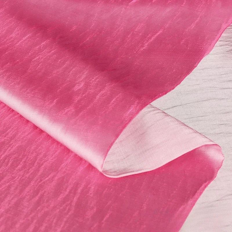 100x150cm Acetate Satin Fabric Pleated Texture Lightweight Breathable Shirt Dress Apparel for Diy Sewing Rayon Material