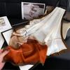 Luxury Stripe Print Silk Square Scarf Women Splicing Colors Soft Satin Hairband Neckerchief Hijab Headscarf Foulard Bag Ribbons