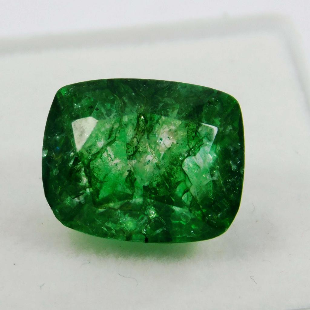 Natural Colombian Emerald Cushion Cut 6.80 Carat Green CERTIFIED Loose Gemstone