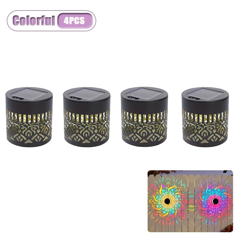 1/4pcs Solar Sunflower Mandala Wall Lantern Outdoor Waterproof Decorative Light for Garden Fence Patio Pathway Night