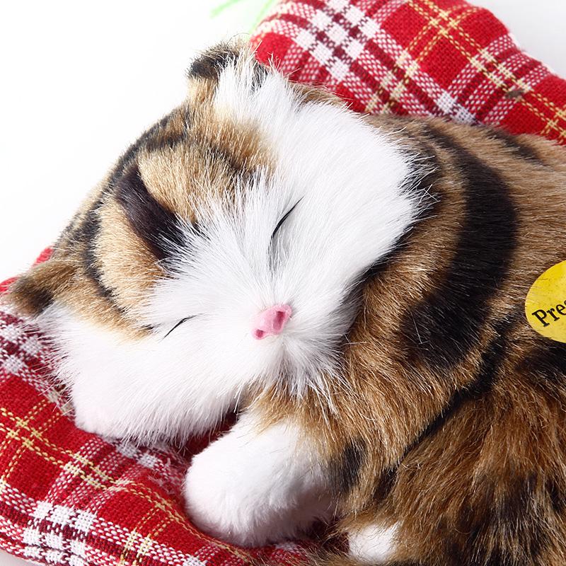 Brand Latest Simulation Animal Doll Plush Sleeping Cats Toy Featuring Cushion Can Speak Out featuring Sound Children Gift Idea Stuffed Desk Ornament