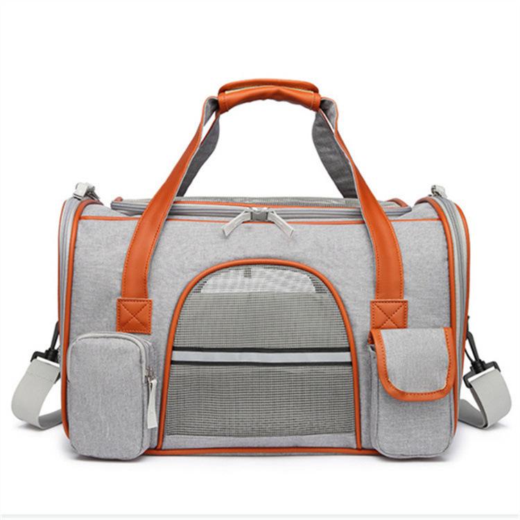 

Pet Travel Crossbody Bag - Portable, Foldable Carrier for Dogs & Cats Small: 45*25*28cm светло-серый