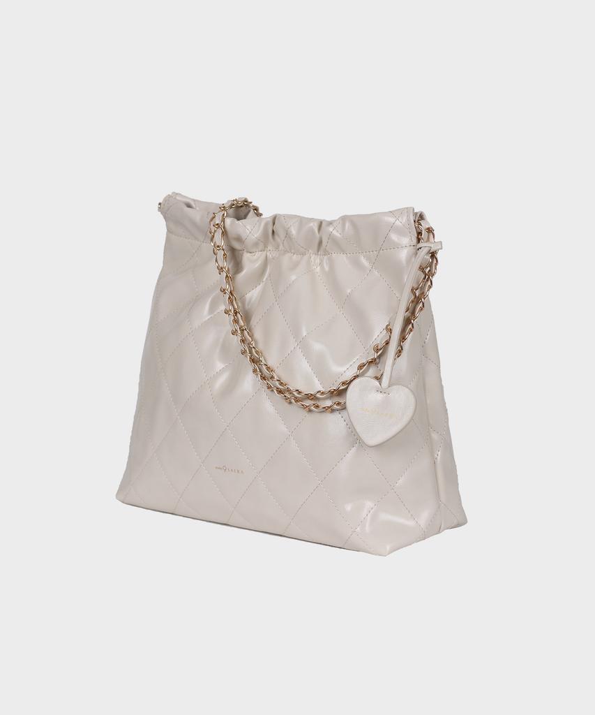 Studio Saera Feminine Quilted 2-Way Chain Shoulder Bag H24H1023 Ivory