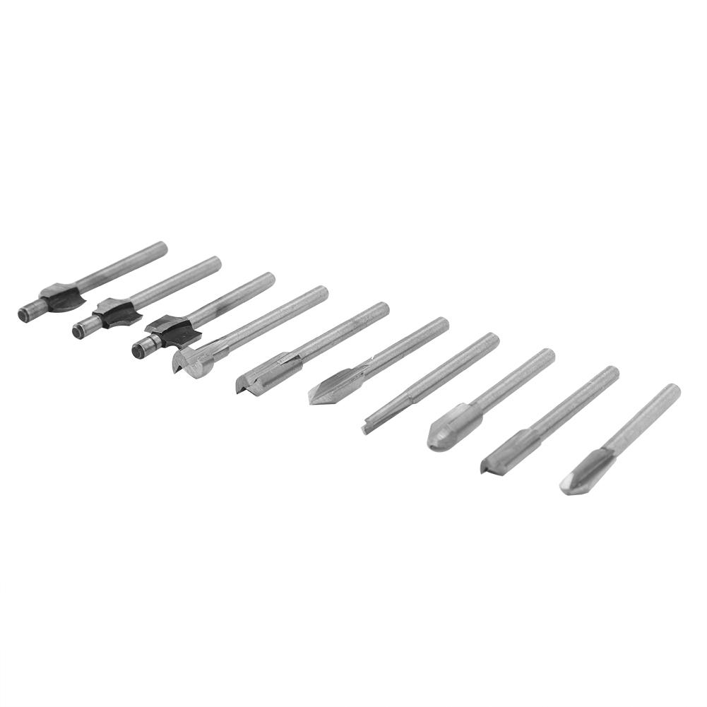 10st/Set 1/8tumskaft Höghastighetsstål Fräsfräs Fräsfräsar Träbearbetningsdel Verktyg