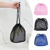 New Dopamine Color Cosmetic Bag Mesh Drawstring Storage Bag Breathable Large Capacity Lazy Toiletries Bag