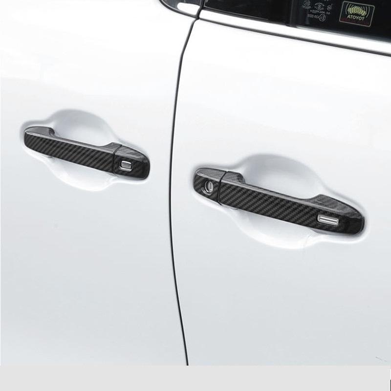 For Toyota Sienta XP170 2015- ABS Carbon Fiber Luxury Suit Side Car Door Handle Cover Trim Molding Sticker Accessories