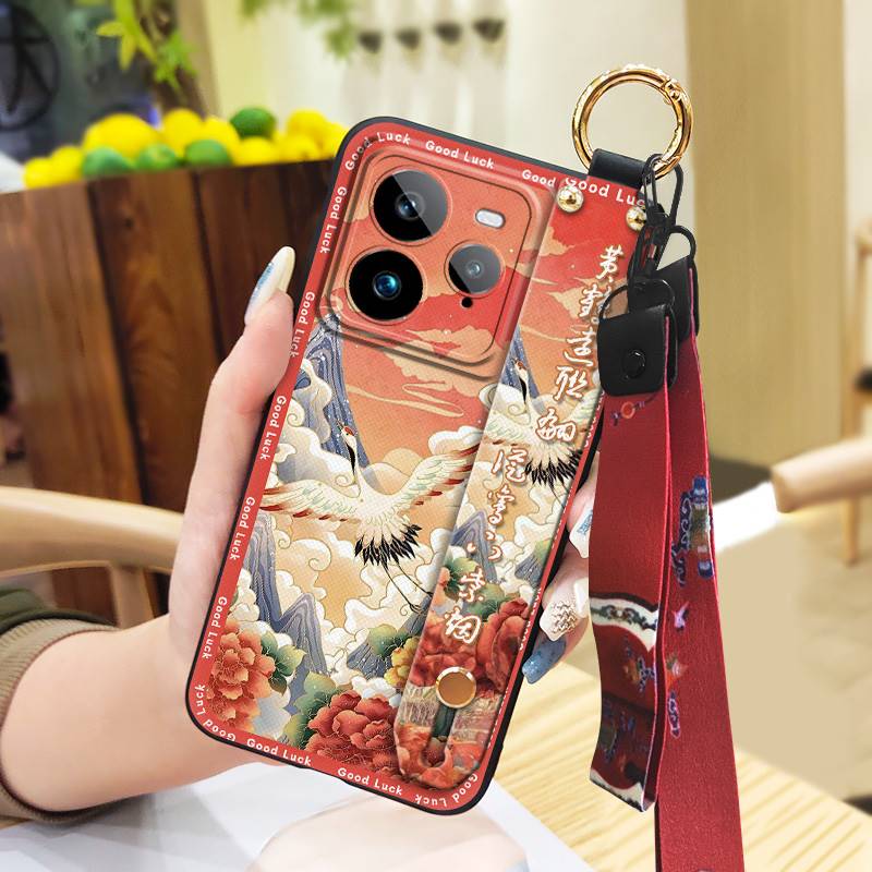 Phone Holder Ring Phone Case For Realme GT7 Pro Durable Lanyard Wristband Soft case For Mom Anti-dust Shockproof Fashion