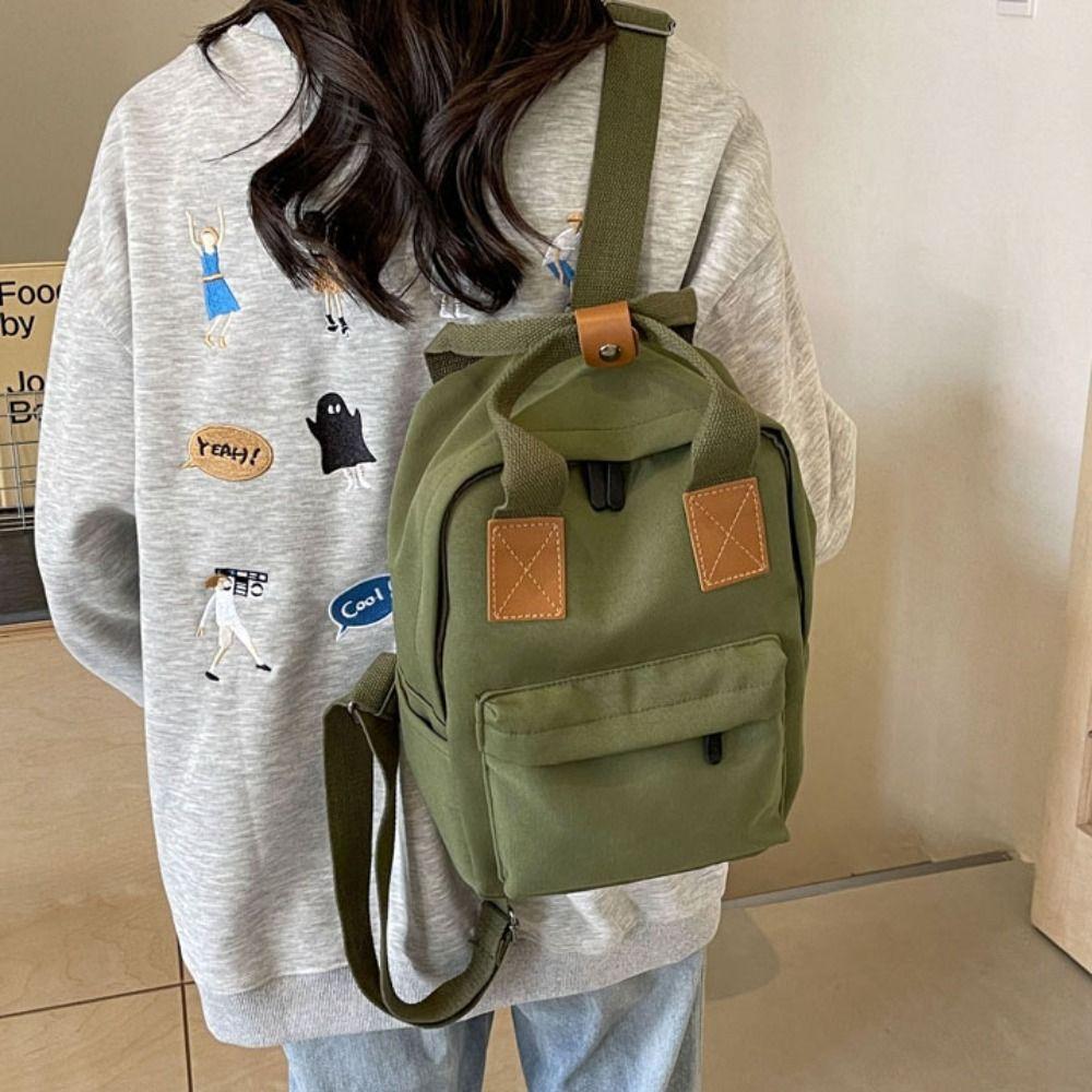 Mini Children's Backpack Simple School Bag Preppy Students Backpack Square School Bag  Student