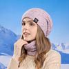 2PCS/Set Ear Protection Knitted Hat Warm Beanie Cap Gift Winter Warm Scarf  for Women