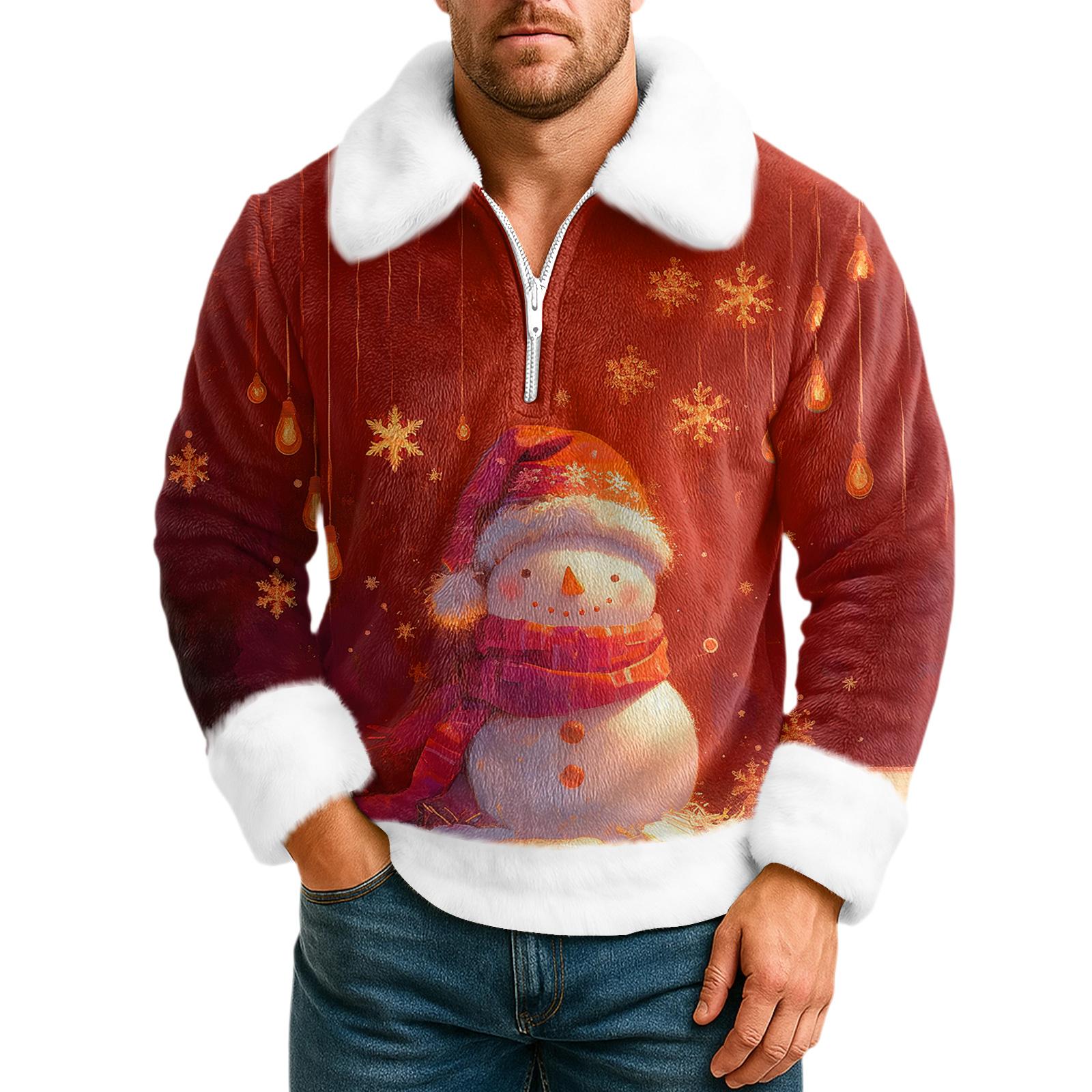 

Men s Leisure Half Zipper Flip Collar Hoodie XL