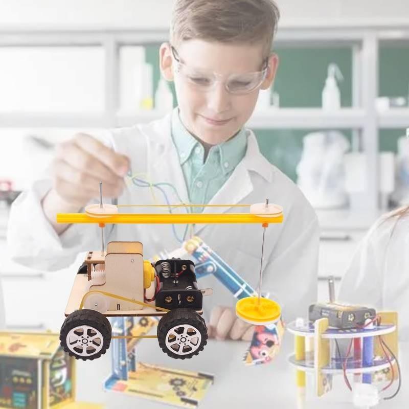 Creative Diy Wooden Material Educational Science Robot Kit For Students Intellect Development J-50 Color Pack