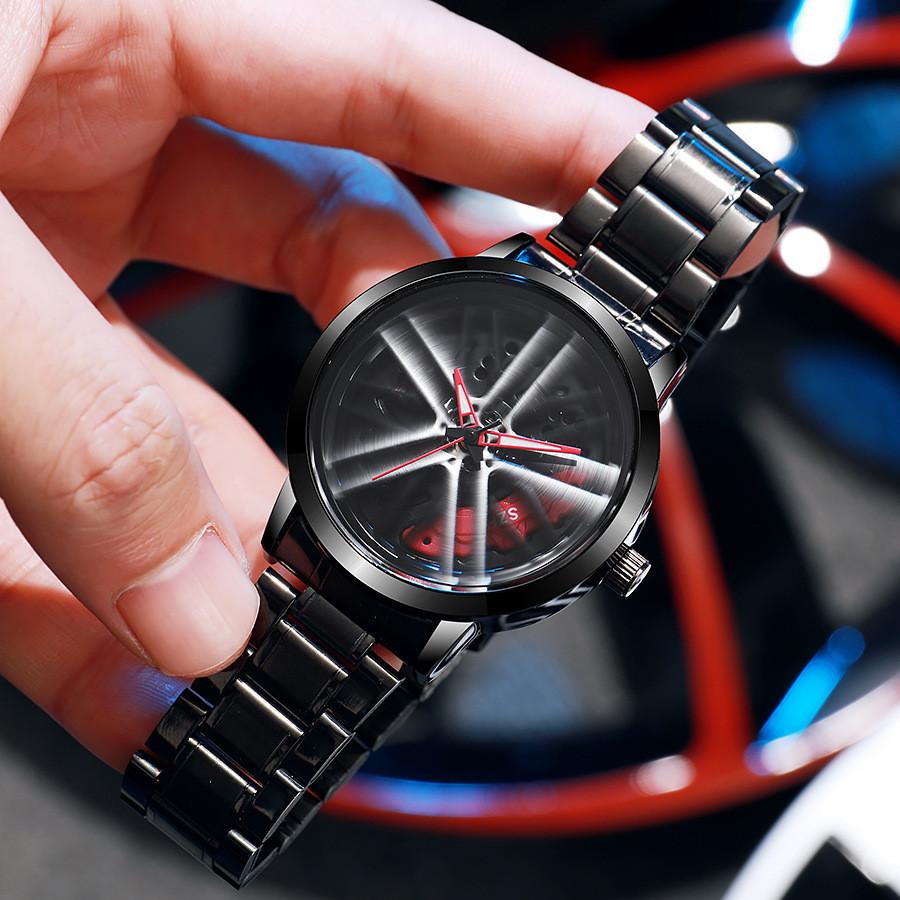 Mens Fashion Alloy Quartz Watch With Rotatable Dial For Casual Wear