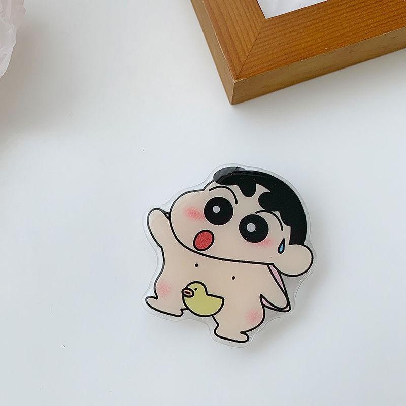 Mobile Phone Airbag Holder Cute Cartoon Crayon Small New Stretchable Adhesive Style Lazy Binge Watching Tool Portable Handheld
