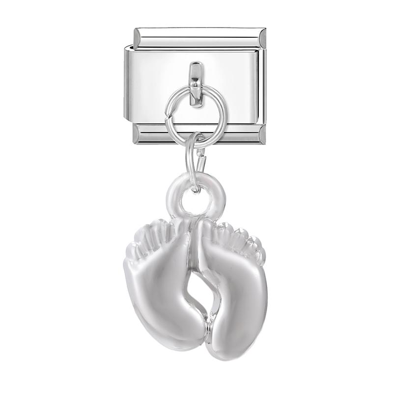 Fashion Heart Lips Bow Knot Feet Fishbone Pendant Italian Charm Link Fit 9mm Stainless Steel Bracelet DIY Making Men Women Gifts