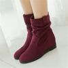 Fashion 2025 Autumn Winter New Thick Heels Short Boots Women Round Toe Ankle Botas Mujer Slip-on Chelsea Booties 33-43 Black Red Blue