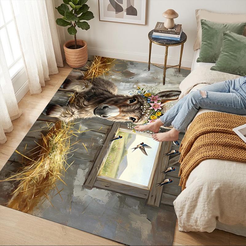Donkey Barn Living Room Nonslip Area Rug Soft Carpet For Bedroom Game Playroom Sofa Office Home Decor Doormat Christmas Gift C929228