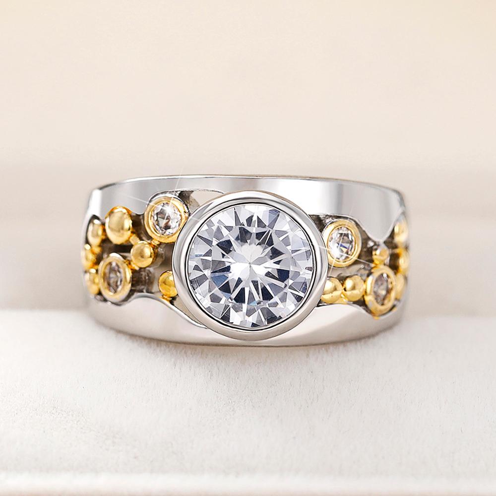 

CAOSHI Fashion Female Wedding Bands with Two Tone Style Stylish Women s Finger Ring for Anniversary Ceremony Party Trendy Gift 6