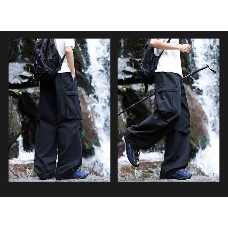 Cotton Cargo Pants Men High Street Loose Fit Jogger Trousers Casual Spring Autumn