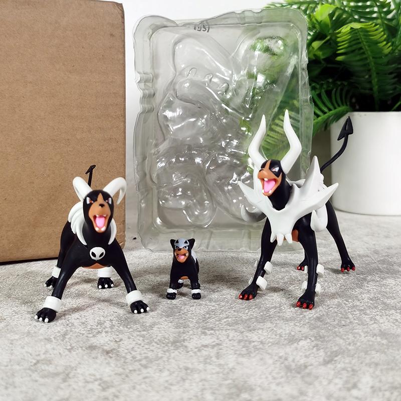 In Stock 10cm 3pcs Mega Houndoom Anime Figures Houndour Figure Houndoom Figurine Pvc Statue Collection Desk Decoration Gift Toys