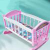 Infant Carriage Baby Doll Rocking Bed Pretend Play Doll Rocking Crib Baby Bed Cradle  Girls Gift