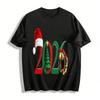 2026 Christmas Themed Printed Top Festive Casual Base Shirt Pure Cotton T-shirt