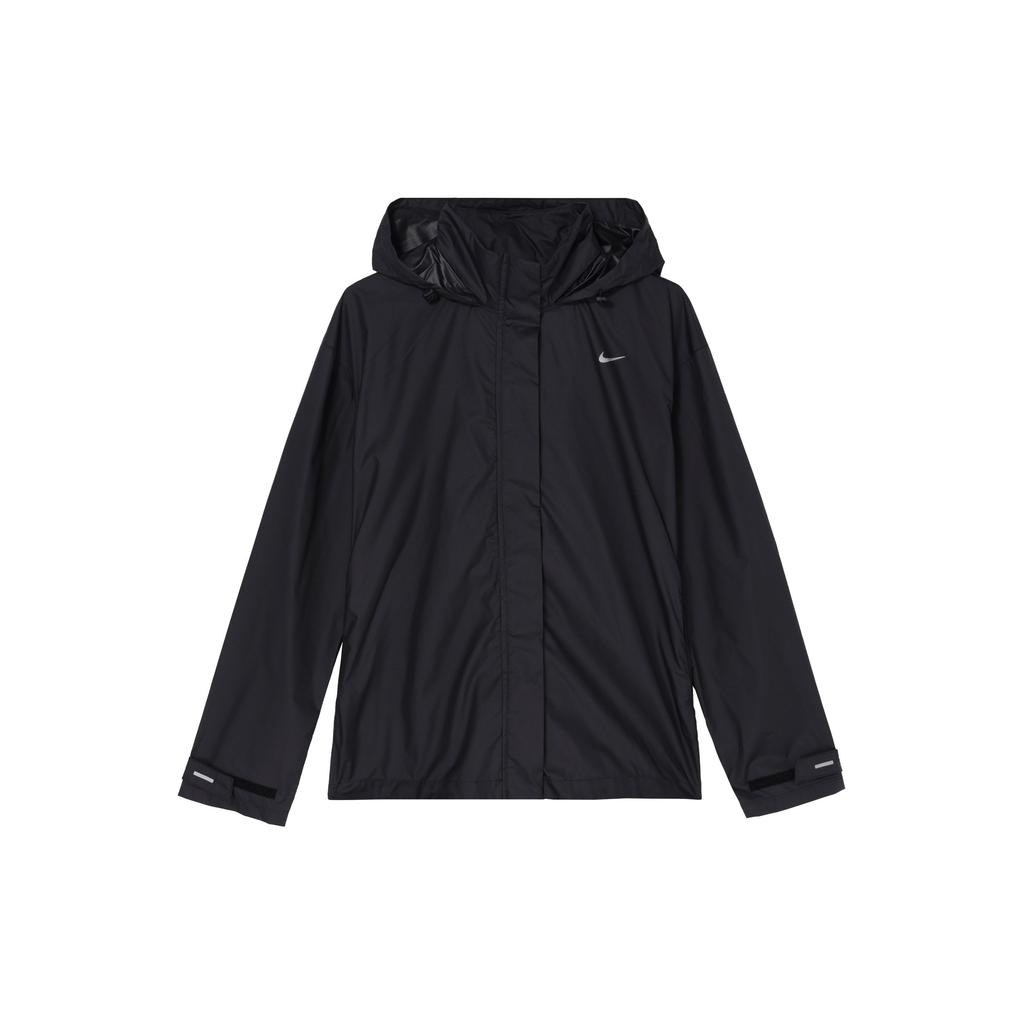 Nike Solid Color Stand Collar Zip Jacket Women Jackets Black FB7452-010