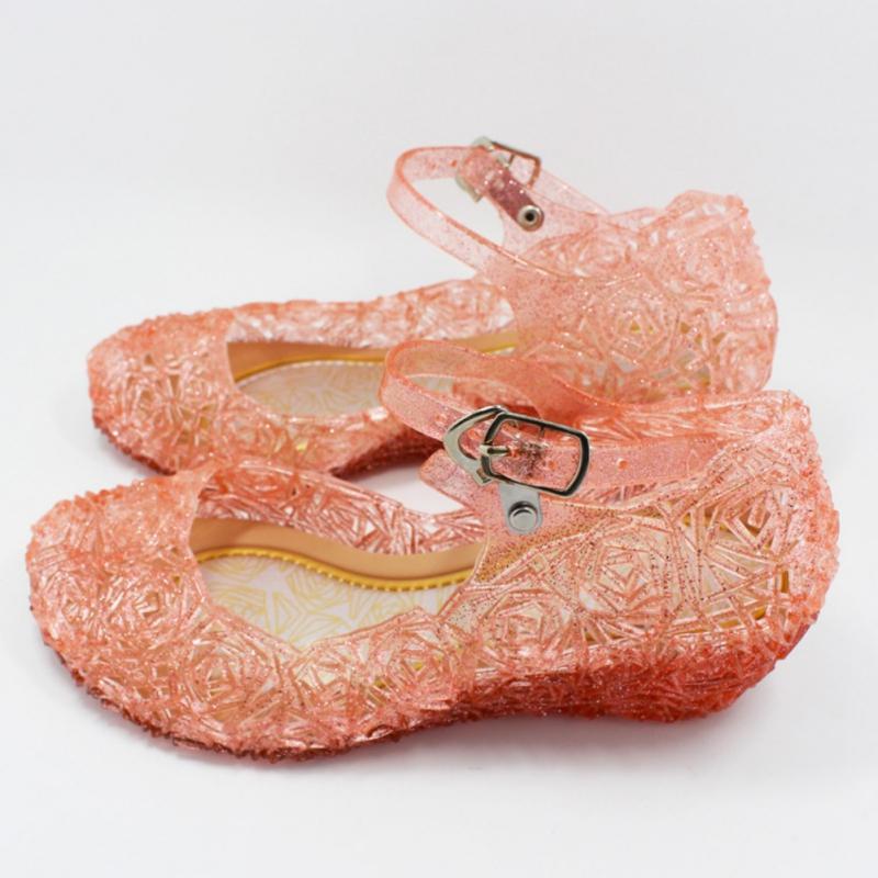 3-6 Years Girls Princess Crystal Boty Summer Hollow Out prodyšné sandálové funkční boty