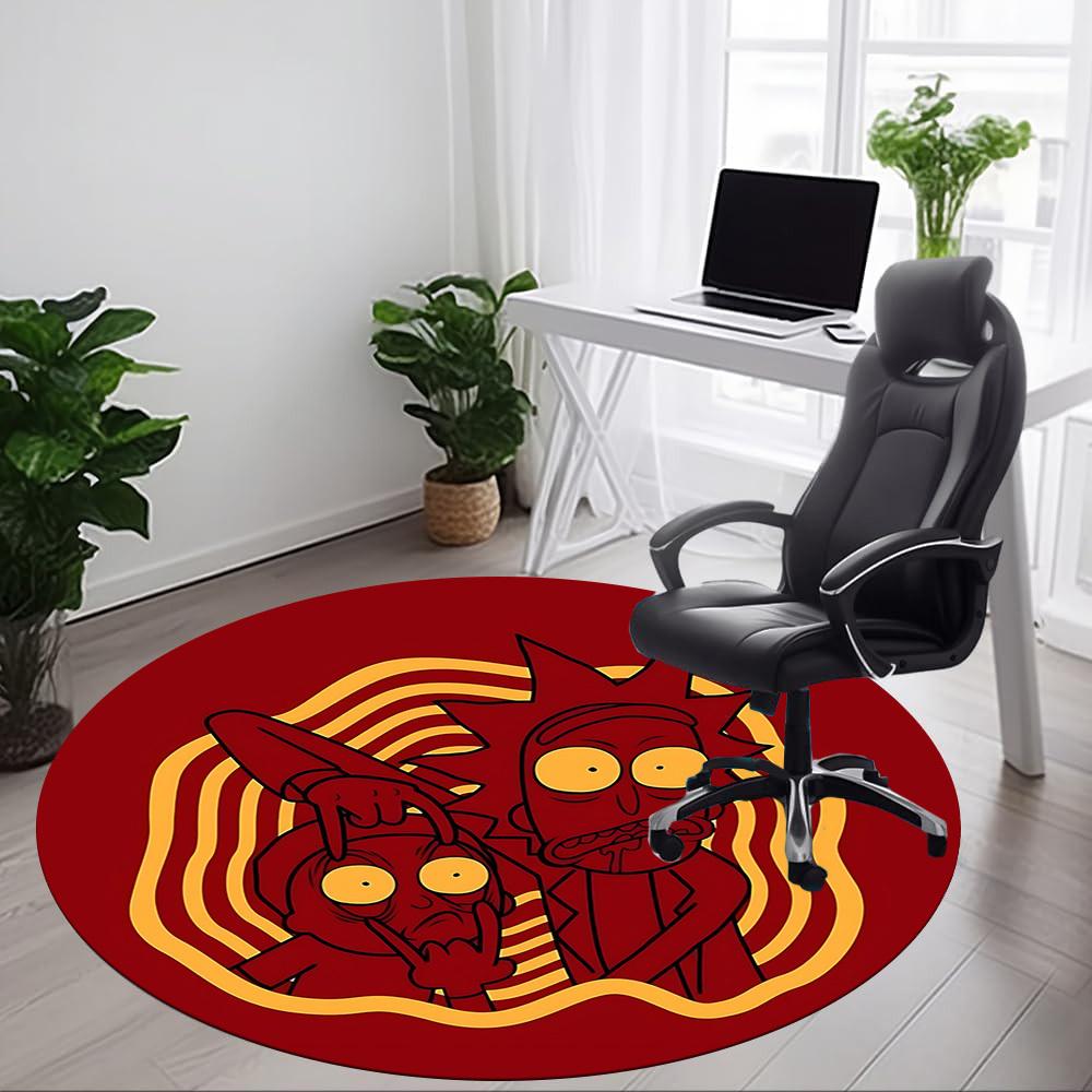 

Rick and Morty Office Round Area Rug, Indoor Mat Suitable For Office, Under Office Chairs Bedroom Living Room Home Decor, Room Deco180 80cm by 80cm