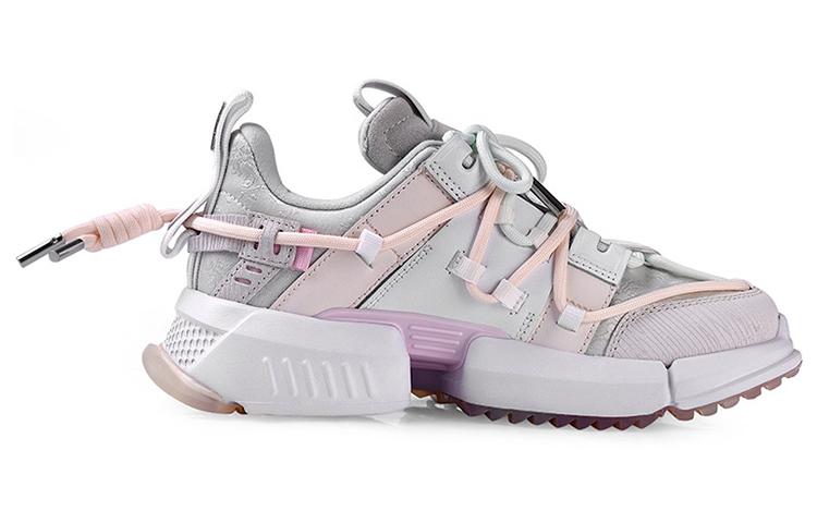 Li Ning Pan Gu Trek Cherry Blossom Collection Slip Resistant Abrasion Resistant Low Top Casual Shoes Women's Pink AGLQ194-1