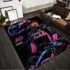 Racing Driver with Helmet and Car Design. Non-slip Rug Suitable for Living Room and Bedroom Sofas.
