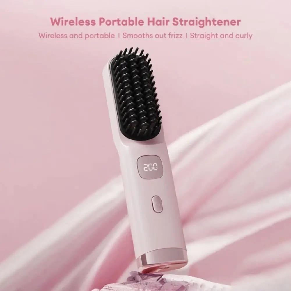 Type-C Rechargeable Straight Hair Comb 140-200C° Wireless Hair Straightener  Home Salon