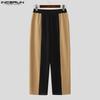 INCERUN Men V Neck Sleeveless Stitching Waistcoat and Long Pants Outfits Sets