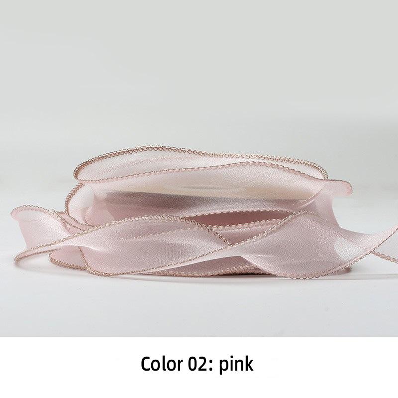 10Yards 40mm Golden Wavy Edge Chiffon Ribbon DIY Accessories Ribbon for Bows Bouquets Gift Wrapping Sewing Clothes Materials