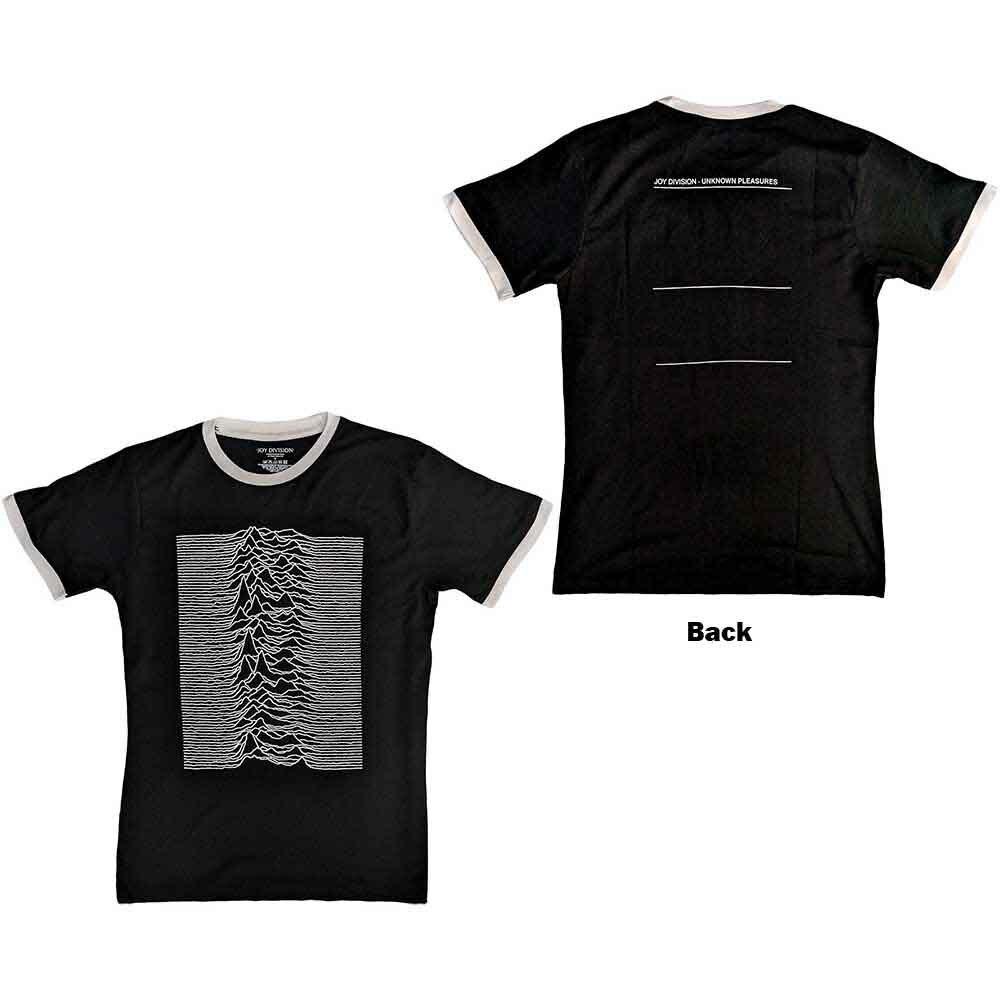 

Joy Division Unknown Pleasures Черная футболка с контрастными манжетами и воротником - НОВАЯ Унисекс футболка XXXXL