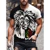 Men's Summer New T-shirt 3D Digital Trend Fashion Printing Short Sleeve European and American Cross-border Crew Neck Top