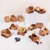 Giocattoli in Legno Legno di Faggio Blocchi Auto Escavatore Cartone Animato Giocattoli Educativi Montessori Ambulanza per Bambini Auto della Polizia Regalo di Compleanno