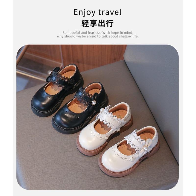 Girls Black Lolita Princess Shoes Low Top Velcro Shoes