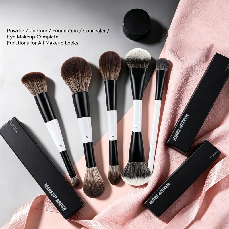 Makeup Brush Set F4 Dual Ended Foundation Face Brush E3 E6 EF1 Eyeshadow Brushes Double Ended Powder Blush Contour Cream Foundation