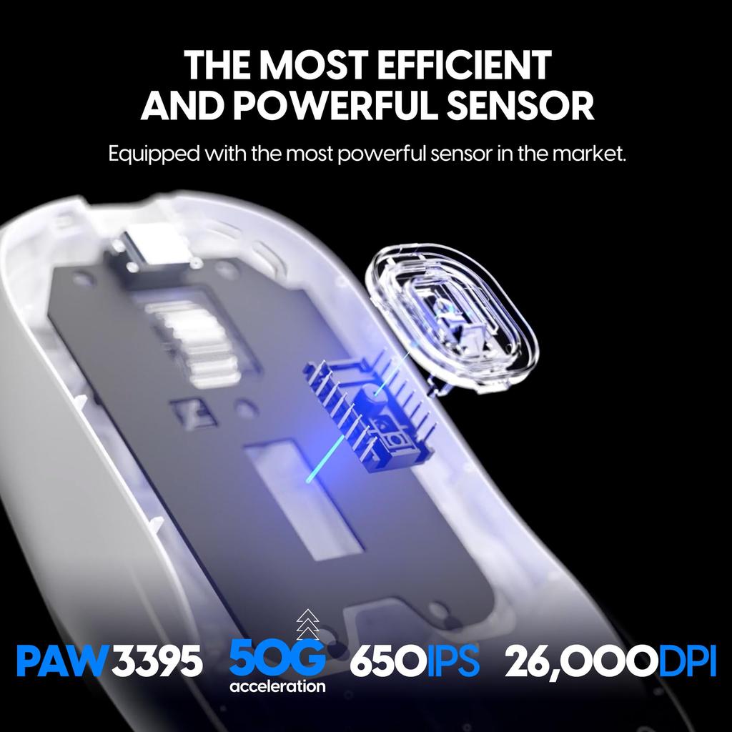 Pulsar Gaming Gears X2H eS Kabellose Gaming-Maus, ultraleicht, 65 g, symmetrisch, 2,4 GHz, 1 ms, 26000 DPI, optischer Sensor, PAW3395, inländisches Originalprodukt