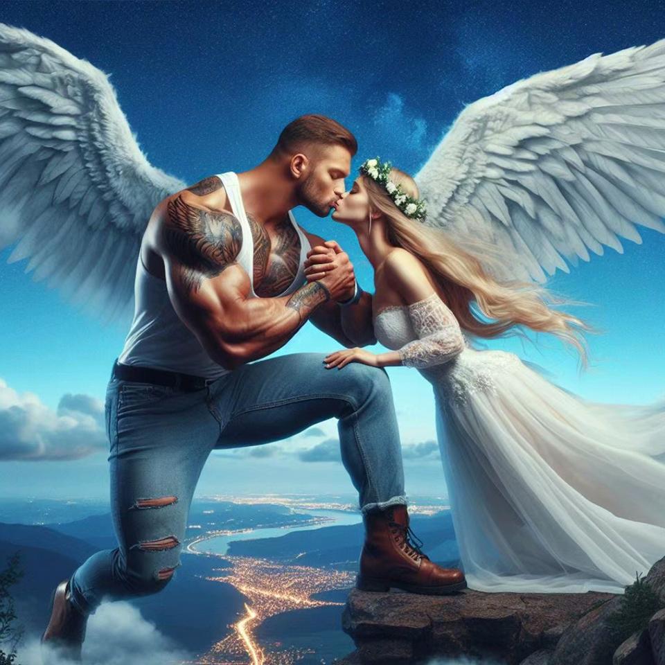 

5D Алмазная картина Религиозный поцелуй ангела Алмазная вышивка Мозаика DIY Вышивка крестом Украшение дома Акция Full Round 50x50CM