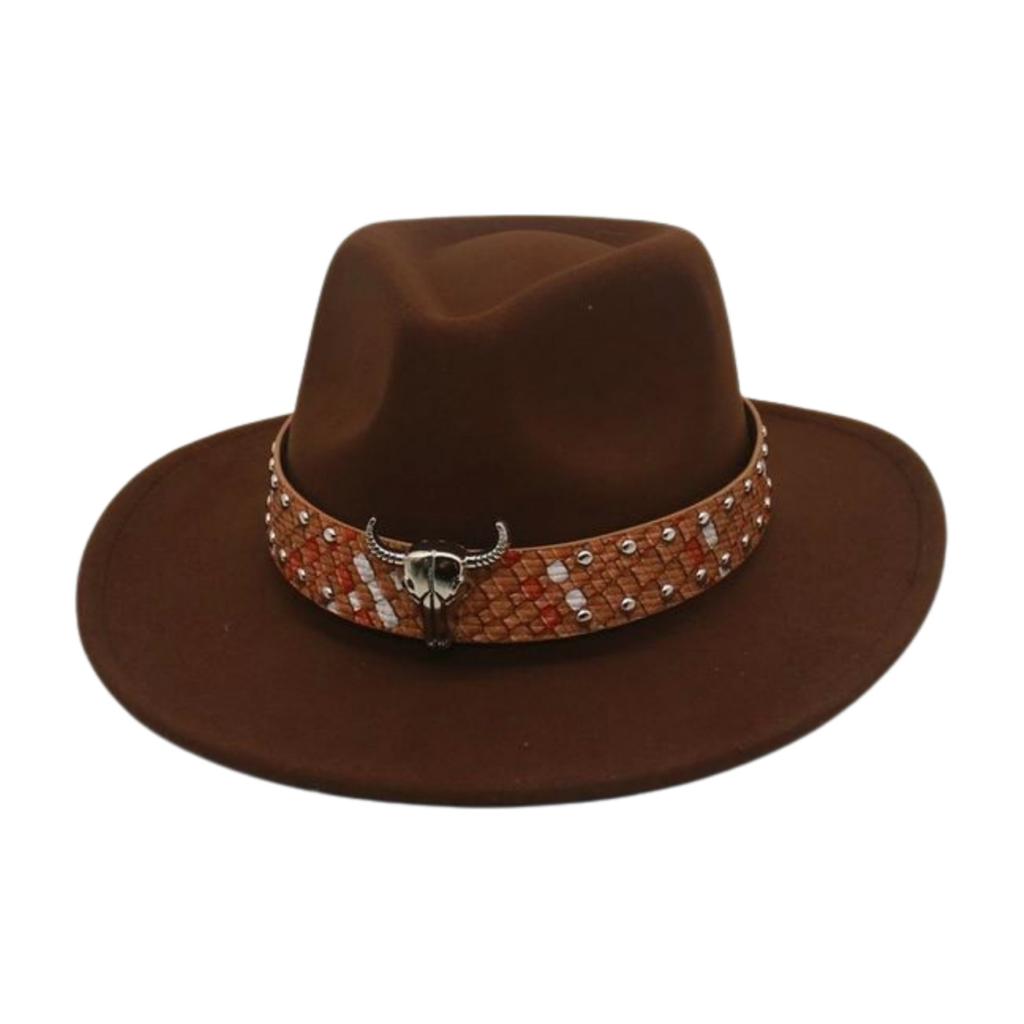 Minority Men'S And Women'S Jazz Hats British Woolen Top Hats Western Cowboy Mid-Curl Top Hats
