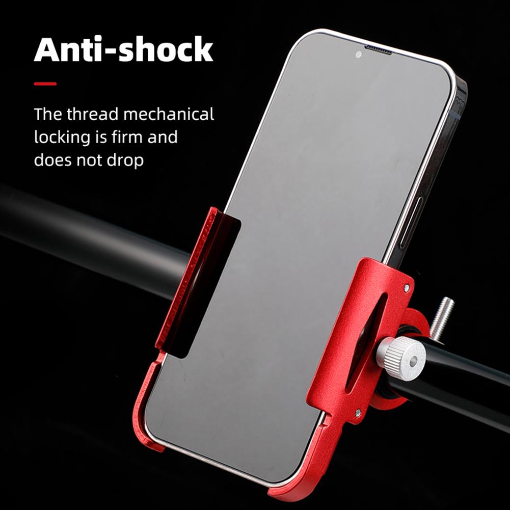 Bicycle Phone Stand Aluminium Alloy Handlebar Mobilephone Support 360 Degree Rotation Shockproof Cycling Accessories