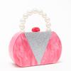 2025 Moda Marca Famosa Patchwork Acrilico Borsa da Sera a Busta da Donna Manico Grande con Perle Scatola Borse a Mano Donna Borsa a Tracolla Lucida