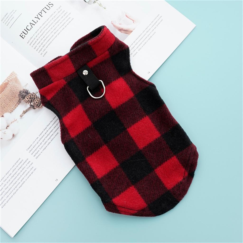 Pet Clothing Winter Fleece Plaid Vest