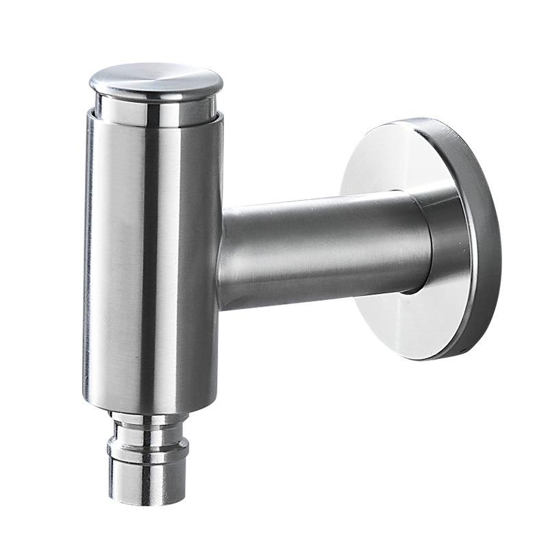 Black 304 Stainless Steel Faucet For Washing Machine Wall Mounted Balcony Mop Pool Tap Press Switch Single Cold Tap
