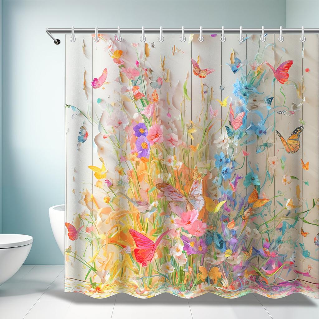 Colorful Butterfly Shower Curtain - Romantic Design, Ideal for Nature Lovers, Perfect Bathroom Decor Gift for Friends & Family